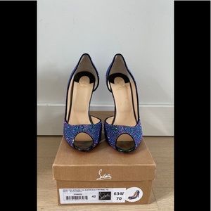 Christian Louboutin DEM YOU STRASS
100 SUEDE/CALF PETROL TC